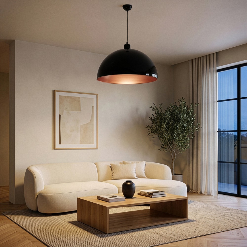 Brilagi - LED κρεμαστό φωτιστικό με καλώδιο METALO 1xE27/40W/230V Ø 60 εκ. μαύρο/χάλκινο