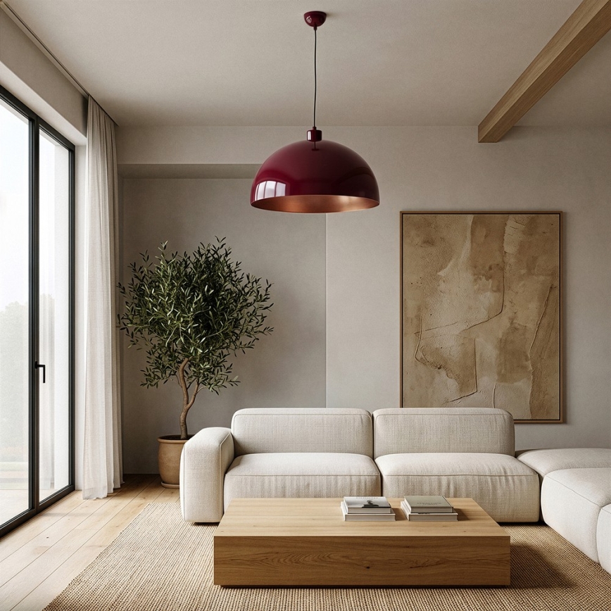 Brilagi - LED κρεμαστό φωτιστικό με καλώδιο METALO 1xE27/40W/230V διάμετρος 40 cm μπορντό/χάλκινο