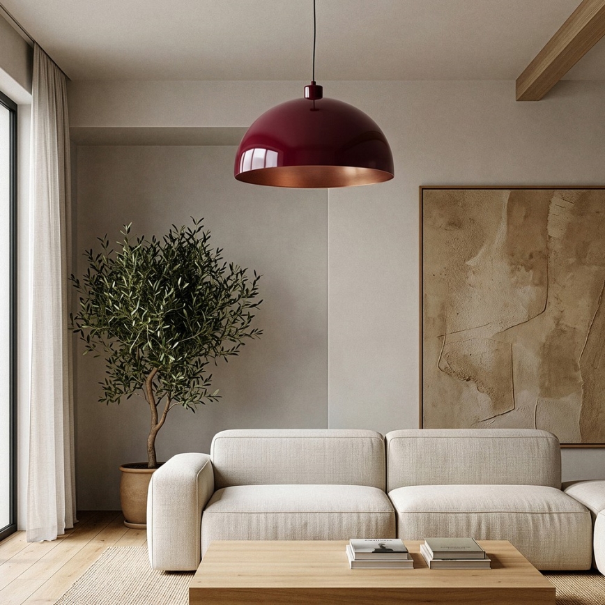 Brilagi - LED κρεμαστό φωτιστικό με καλώδιο METALO 1xE27/40W/230V διάμετρος 40 cm μπορντό/χάλκινο