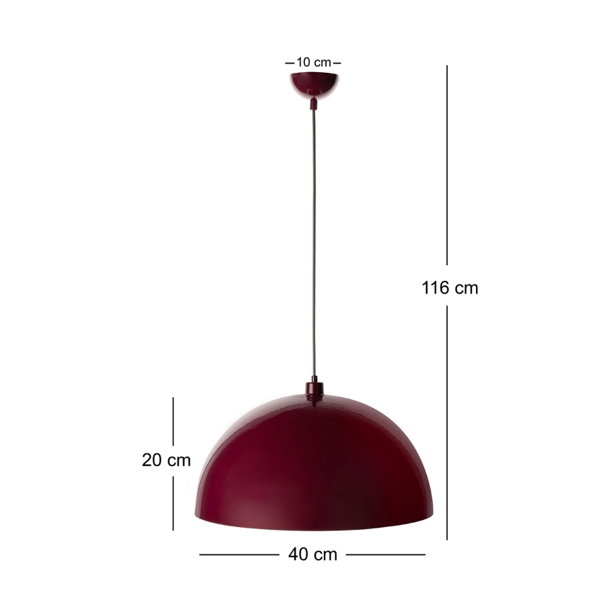 Brilagi - LED κρεμαστό φωτιστικό με καλώδιο METALO 1xE27/40W/230V διάμετρος 40 cm μπορντό/χάλκινο