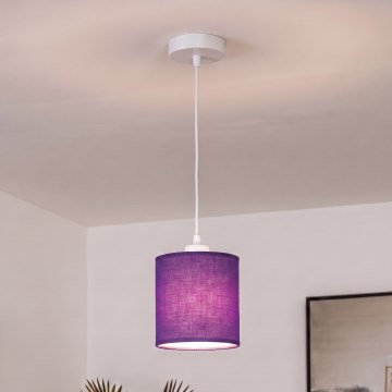 BRILAGI - LED κρεμαστό φωτιστικό με καλώδιο NUBILA 1xE27/60W/230V Ø 14 cm λευκό/μωβ