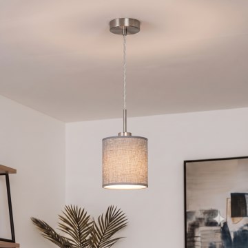 Brilagi - LED κρεμαστό φωτιστικό με καλώδιο NUBILA 1xE27/60W/230V Ø 14 cm γκρι