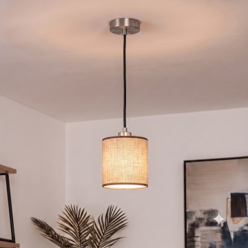 Brilagi - LED κρεμαστό φωτιστικό με καλώδιο NUBILA 1xE27/60W/230V Ø 14 cm μαύρο/καφέ