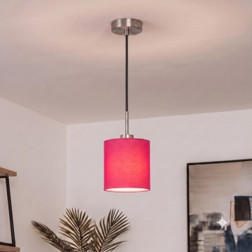Brilagi - LED κρεμαστό φωτιστικό με καλώδιο NUBILA 1xE27/60W/230V Ø 14 cm μαύρο/ροζ
