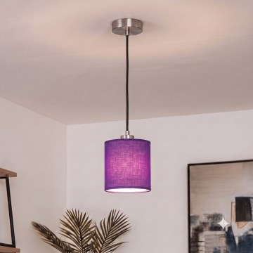 Brilagi - LED κρεμαστό φωτιστικό με καλώδιο NUBILA 1xE27/60W/230V Ø 14 cm μαύρο/μωβ