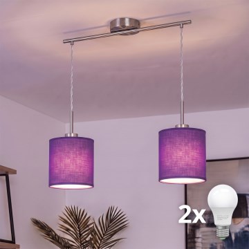 Brilagi - LED κρεμαστό φωτιστικό με καλώδιο NUBILA 2xE27/60W/230V μωβ