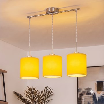 Brilagi - LED κρεμαστό φωτιστικό με καλώδιο NUBILA 3xE27/60W/230V κίτρινο