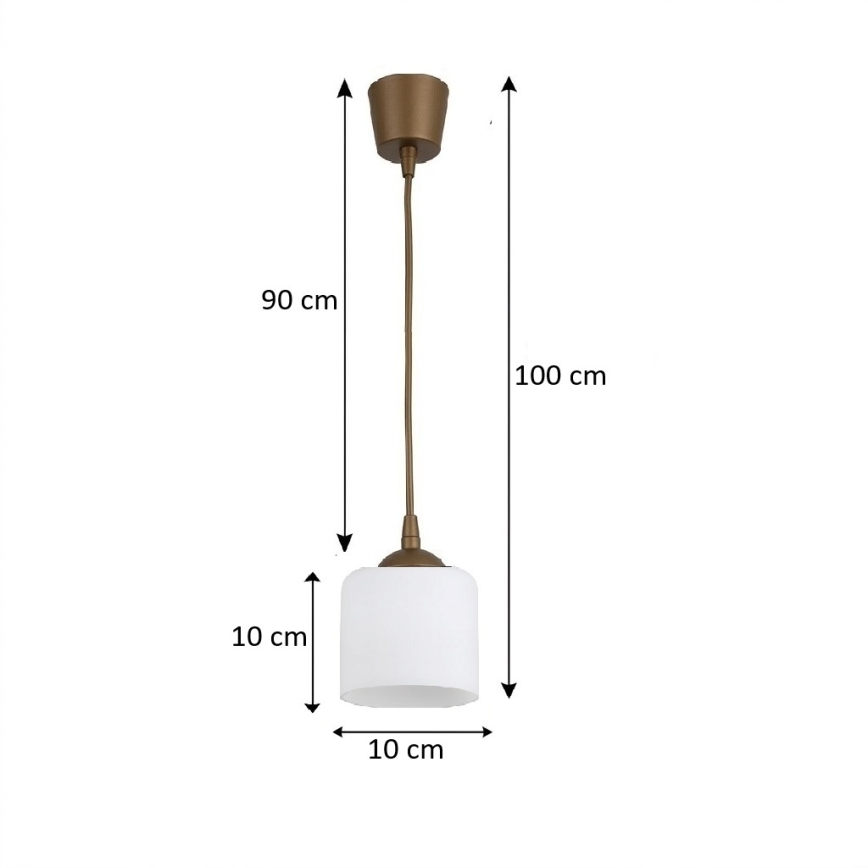 Brilagi - LED κρεμαστό φωτιστικό με καλώδιο RETRO GLASS 1xE27/60W/230V Ø 10 εκ. καφέ/λευκό