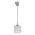Brilagi - LED κρεμαστό φωτιστικό με καλώδιο RETRO GLASS 1xE27/60W/230V Ø 14 cm ασημί/λευκό