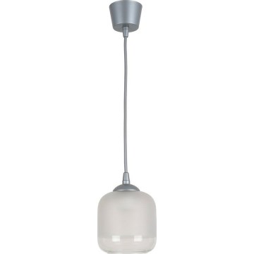 Brilagi - LED κρεμαστό φωτιστικό με καλώδιο RETRO GLASS 1xE27/60W/230V Ø 14 cm ασημί/λευκό