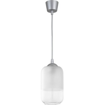 Brilagi - LED κρεμαστό φωτιστικό με καλώδιο RETRO GLASS 1xE27/60W/230V Ø 14 cm ασημί/λευκό
