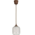 Brilagi - LED κρεμαστό φωτιστικό με καλώδιο RETRO GLASS 1xE27/60W/230V Ø 14 cm καφέ/λευκό