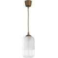 Brilagi - LED κρεμαστό φωτιστικό με καλώδιο RETRO GLASS 1xE27/60W/230V Ø 14 cm καφέ/λευκό