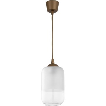 Brilagi - LED κρεμαστό φωτιστικό με καλώδιο RETRO GLASS 1xE27/60W/230V Ø 14 cm καφέ/λευκό