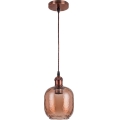 Brilagi - LED κρεμαστό φωτιστικό με καλώδιο RETRO GLASS 1xE27/60W/230V Ø 14 cm, χάλκινο/καπνιστό καφέ