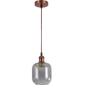 Brilagi - LED κρεμαστό φωτιστικό με καλώδιο RETRO GLASS 1xE27/60W/230V Ø 14 cm χάλκινο/καπνιστό γκρι