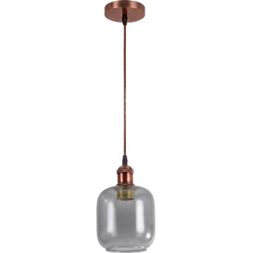Brilagi - LED κρεμαστό φωτιστικό με καλώδιο RETRO GLASS 1xE27/60W/230V Ø 14 cm χάλκινο/καπνιστό γκρι
