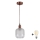 Brilagi - LED κρεμαστό φωτιστικό με καλώδιο RETRO GLASS 1xE27/60W/230V Ø 14 εκ. χάλκινο/λευκό