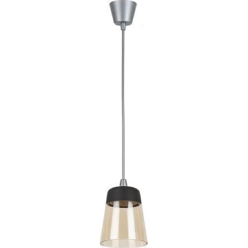 Brilagi - LED κρεμαστό φωτιστικό με καλώδιο RETRO GLASS 1xE27/60W/230V Ø 15,5 cm ασημί/καπνιστό μπεζ/μαύρο