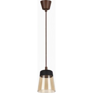Brilagi - LED κρεμαστό φωτιστικό με καλώδιο RETRO GLASS 1xE27/60W/230V Ø 15,5 cm καφέ/καπνιστό μπεζ/μαύρο