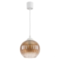 Brilagi - LED κρεμαστό φωτιστικό με καλώδιο RETRO GLASS 1xE27/60W/230V Ø 18 cm λευκό/καπνιστό καφέ