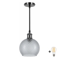BRILAGI - LED Κρεμαστό φωτιστικό με καλώδιο RETRO GLASS 1xE27/60W/230V Ø 18 εκ. μαύρο/καπνιστό γκρι