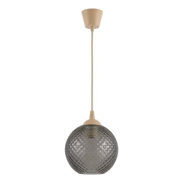 Brilagi - LED κρεμαστό φωτιστικό με καλώδιο RETRO GLASS 1xE27/60W/230V Ø 18 εκ. μπεζ/καπνιστό γκρι