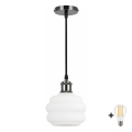 BRILAGI - LED κρεμαστό φωτιστικό με καλώδιο RETRO GLASS 1xE27/60W/230V Ø 20 cm μαύρο/λευκό