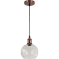 Brilagi - LED κρεμαστό φωτιστικό με καλώδιο RETRO GLASS 1xE27/60W/230V Ø 25 εκ. χάλκινο/διάφανο