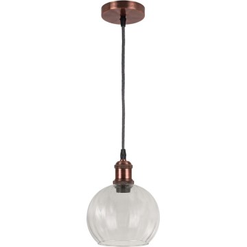 Brilagi - LED κρεμαστό φωτιστικό με καλώδιο RETRO GLASS 1xE27/60W/230V Ø 25 εκ. χάλκινο/διάφανο