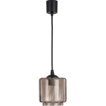 Brilagi - LED κρεμαστό φωτιστικό με καλώδιο RETRO GLASS 1xE27/60W/230V διάμ. 15 cm μαύρο/καπνιστό μπεζ