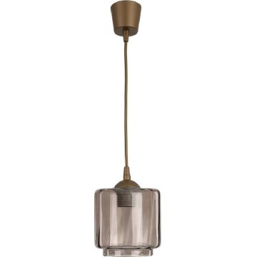 Brilagi - LED κρεμαστό φωτιστικό με καλώδιο RETRO GLASS 1xE27/60W/230V διάμ. 15 εκ. καφέ/καπνιστό μπεζ