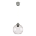Brilagi - LED κρεμαστό φωτιστικό με καλώδιο RETRO GLASS 1xE27/60W/230V διάμ. 18 cm ασημί/διάφανο
