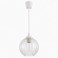 Brilagi - LED κρεμαστό φωτιστικό με καλώδιο RETRO GLASS 1xE27/60W/230V διάμ. 18 cm λευκό/διάφανο