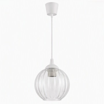 Brilagi - LED κρεμαστό φωτιστικό με καλώδιο RETRO GLASS 1xE27/60W/230V διάμ. 18 cm λευκό/διάφανο