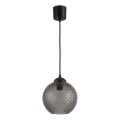 Brilagi - LED κρεμαστό φωτιστικό με καλώδιο RETRO GLASS 1xE27/60W/230V διάμ. 18 cm μαύρο/καπνιστό γκρι