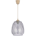 Brilagi - LED κρεμαστό φωτιστικό με καλώδιο RETRO GLASS 1xE27/60W/230V διάμ. 26 εκ. μπεζ/καπνιστό γκρι