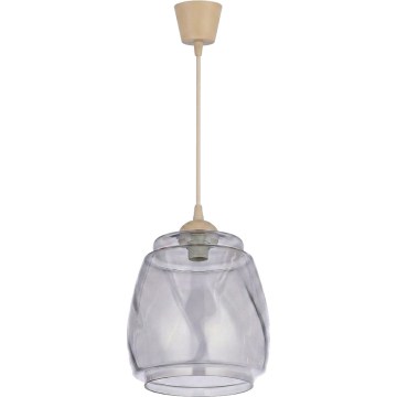 Brilagi - LED κρεμαστό φωτιστικό με καλώδιο RETRO GLASS 1xE27/60W/230V διάμ. 26 εκ. μπεζ/καπνιστό γκρι