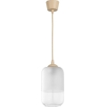 Brilagi - LED κρεμαστό φωτιστικό με καλώδιο RETRO GLASS 1xE27/60W/230V, διάμετρος 14 εκ., μπεζ/λευκό