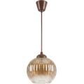 Brilagi - LED κρεμαστό φωτιστικό με καλώδιο RETRO GLASS 1xE27/60W/230V διάμετρος 18 cm καφέ/καπνιστό καφέ