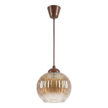 Brilagi - LED κρεμαστό φωτιστικό με καλώδιο RETRO GLASS 1xE27/60W/230V διάμετρος 18 cm καφέ/καπνιστό καφέ