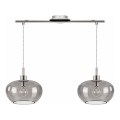 BRILAGI - LED κρεμαστό φωτιστικό με καλώδιο RETRO GLASS 2xE27/60W/230V ματ χρώμιο/καπνιστό γκρι