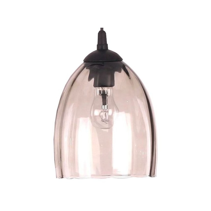 BRILAGI - LED φωτιστικό οροφής με καλώδιο RETRO GLASS 2xE27/60W/230V ματ χρώμιο/καπνιστό μπεζ