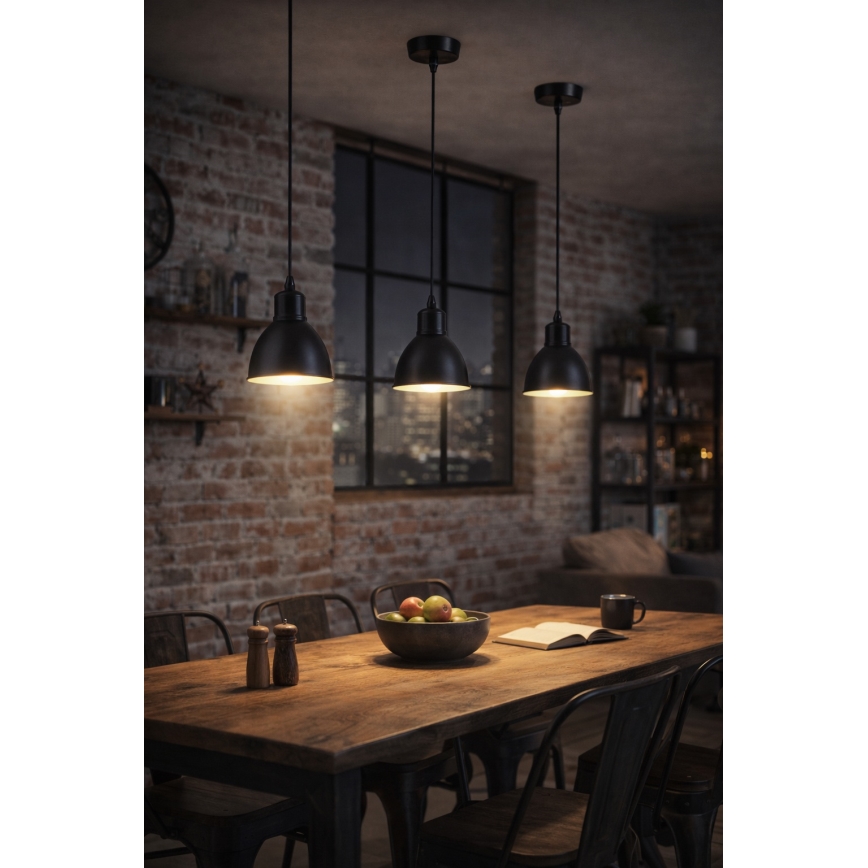 Brilagi - LED κρεμαστό φωτιστικό με καλώδιο RIDDY 1xE27/60W/230V μαύρο