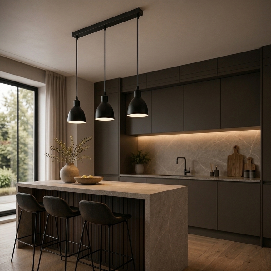 Brilagi - LED κρεμαστό φωτιστικό με καλώδιο RIDDY 3xE27/60W/230V μαύρο