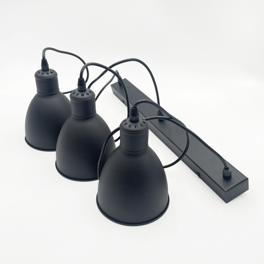 Brilagi - LED κρεμαστό φωτιστικό με καλώδιο RIDDY 3xE27/60W/230V μαύρο