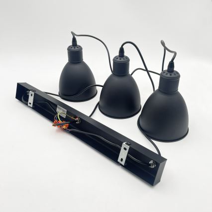 Brilagi - LED κρεμαστό φωτιστικό με καλώδιο RIDDY 3xE27/60W/230V μαύρο