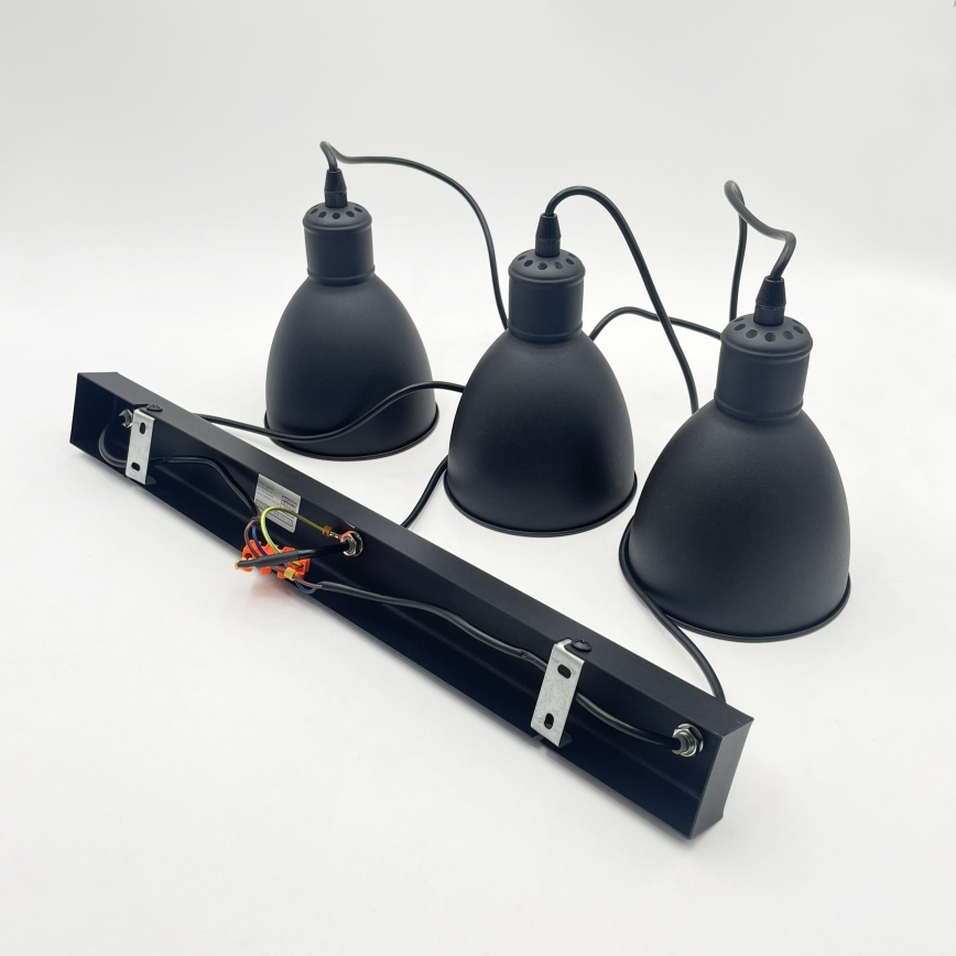 Brilagi - LED κρεμαστό φωτιστικό με καλώδιο RIDDY 3xE27/60W/230V μαύρο