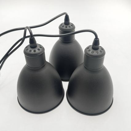 Brilagi - LED κρεμαστό φωτιστικό με καλώδιο RIDDY 3xE27/60W/230V μαύρο