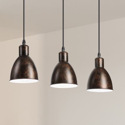Brilagi - LED κρεμαστό φωτιστικό με καλώδιο RIDDY 3xE27/60W/230V χάλκινο/πατίνα